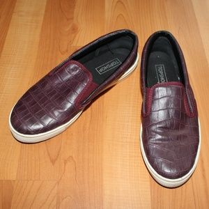 Topshop Croc Faux Leather Slip On Sneakers Flats